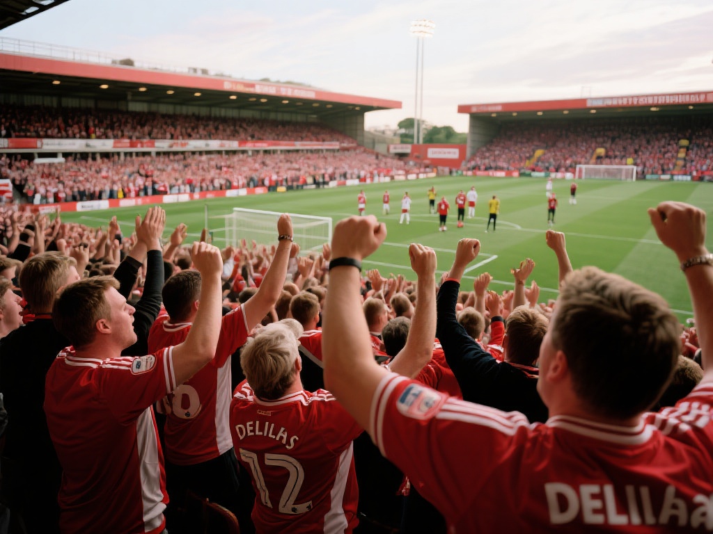 以一场对阵传统劲敌的比赛为例，球迷们会在开场前齐声